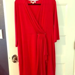 EUC MICHAEL by Michael Kors Red Long Sleeve Dress